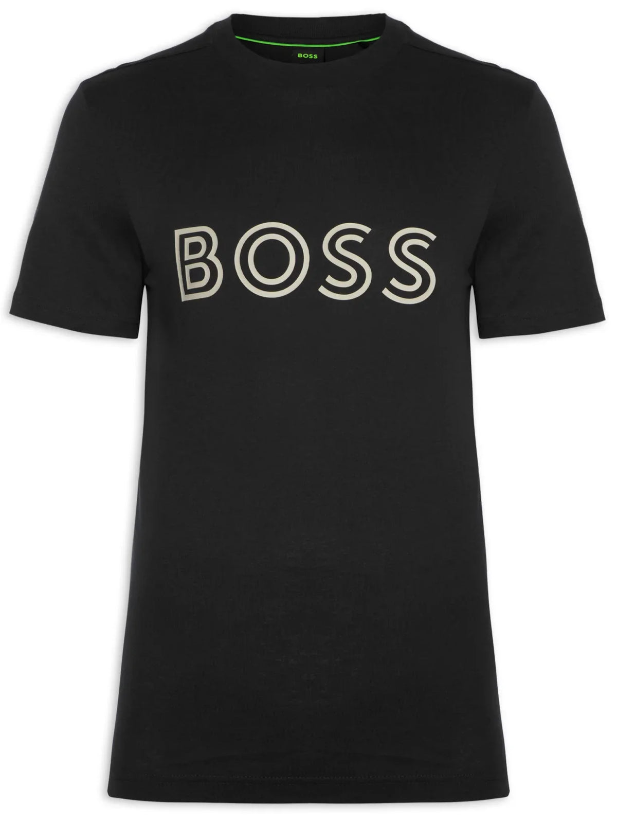Camiseta Hugo Boss Regular Fit Logo Preto Brilhante