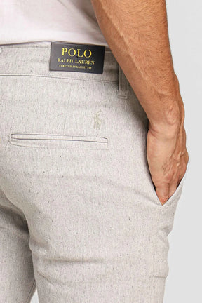 Calça Ralph Lauren Linho Straight Fit - Cinza