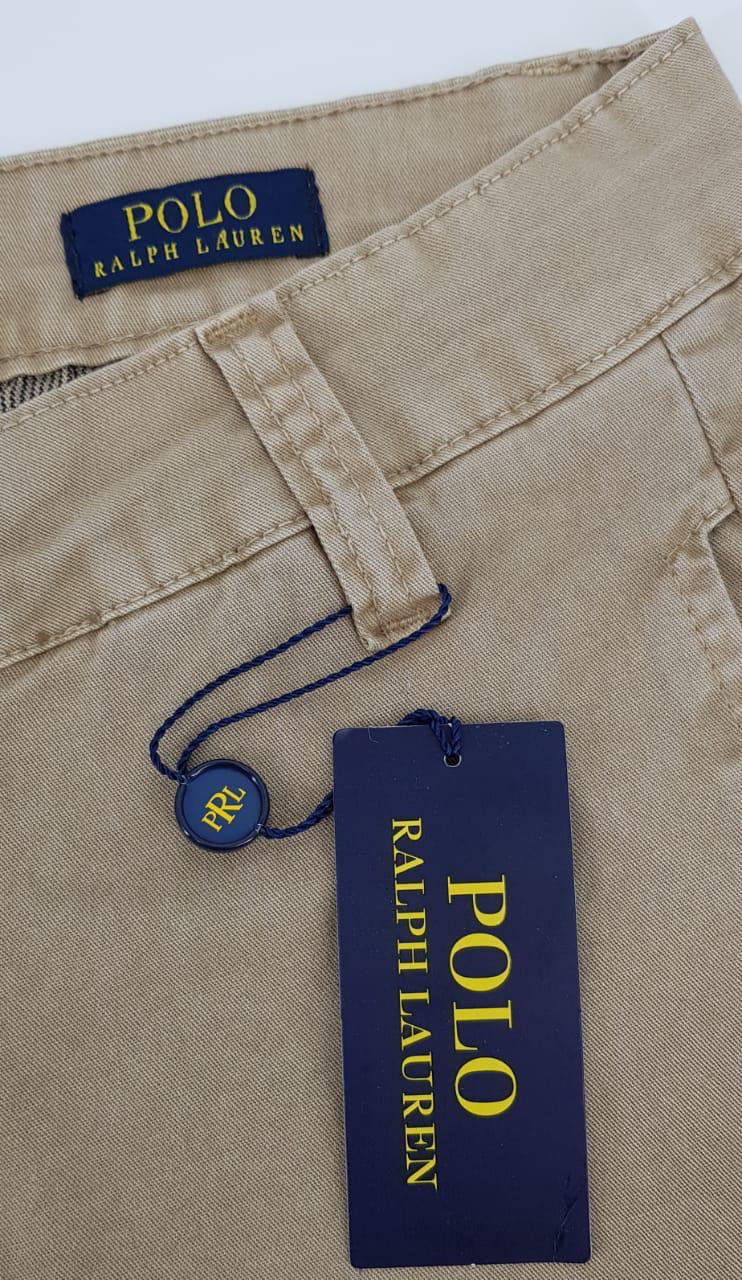 Calça Ralph Lauren de Sarja Chino Stretch Slim Fit - Bege